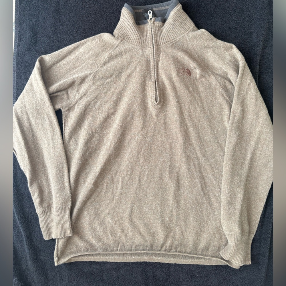 The North Face Men's Tan Zip-Up Sweater